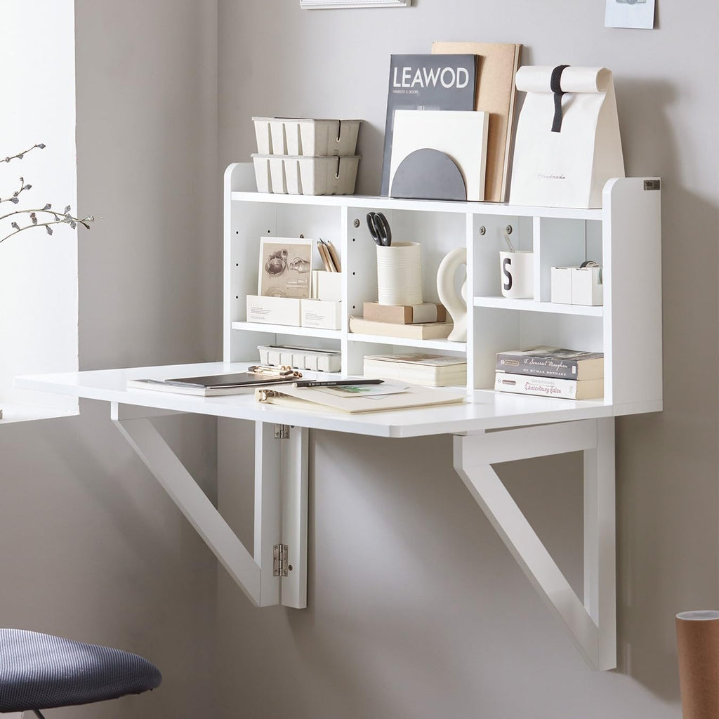 Wall Mount Drop-Leaf Desk White