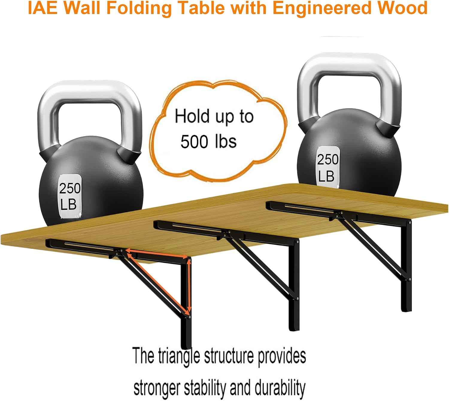 Wall Mount Foldable Floating Desk Natural