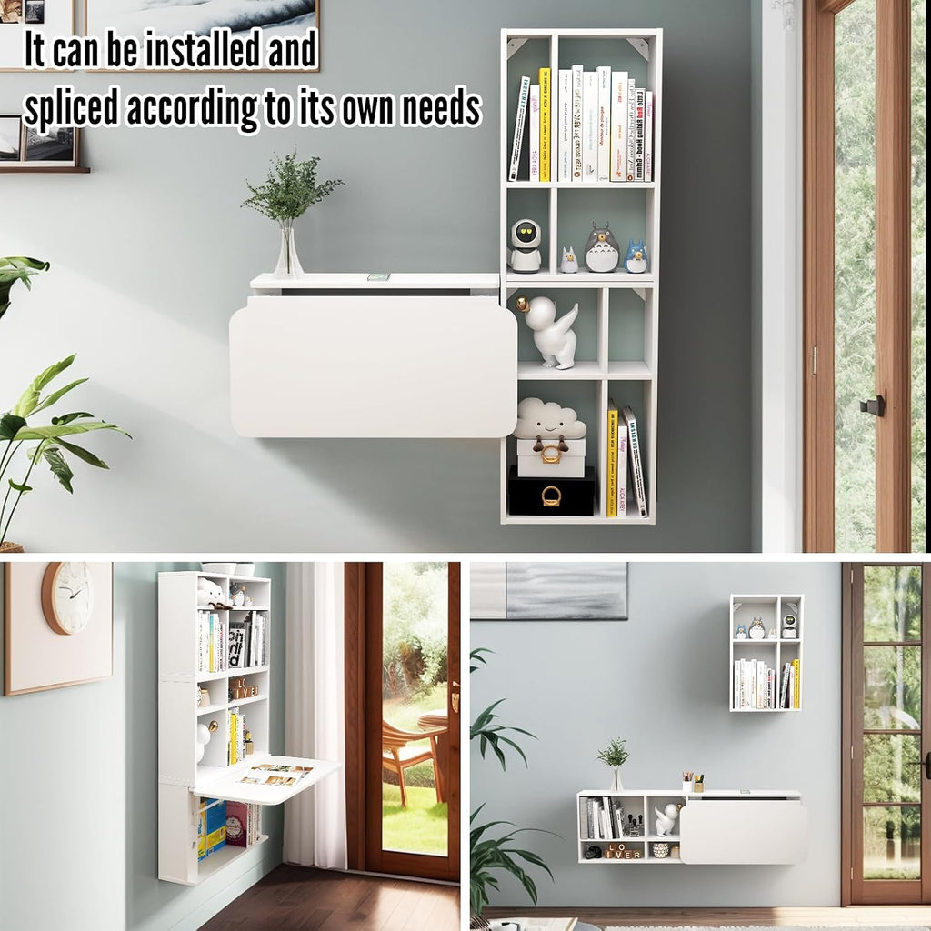 Wall Mount Drop Leaf Floating Desk