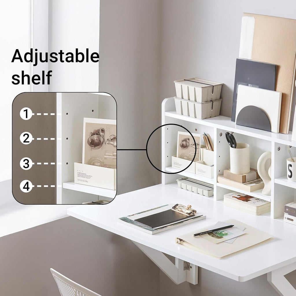 Wall Mount Drop-Leaf Desk White