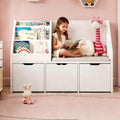 Kids Reading Nook Storage Bench White