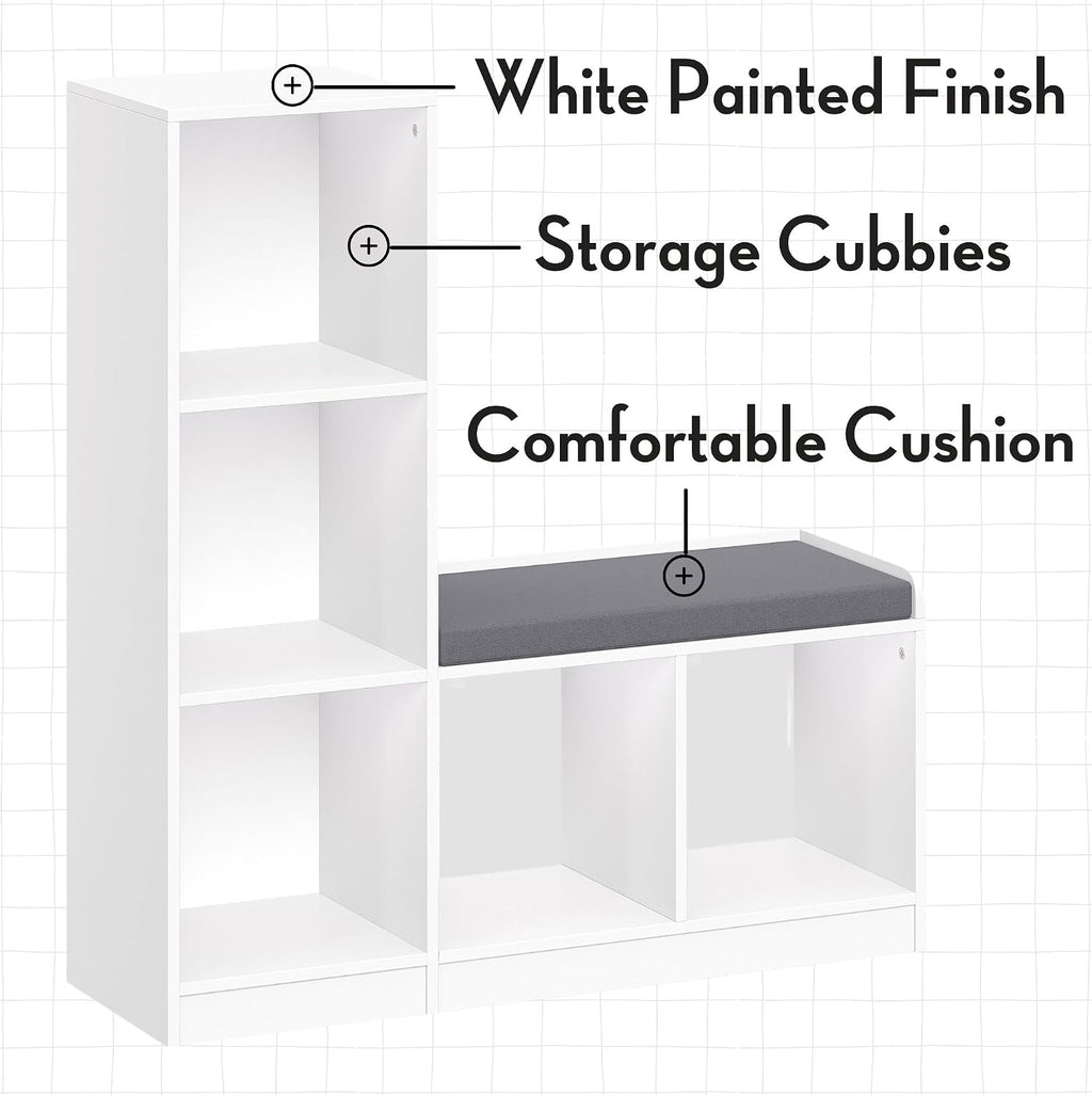 Kids Cubby Reading Bench with Cushion
