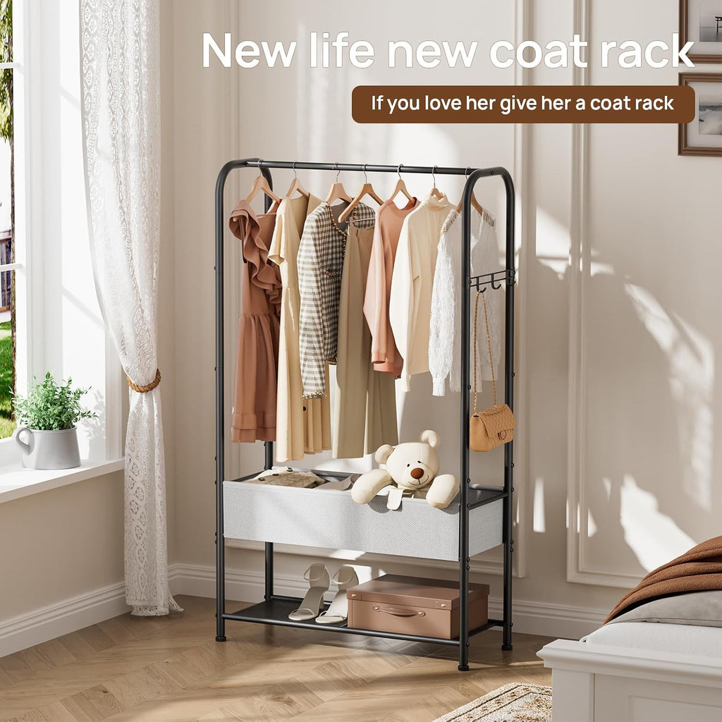 Metal Freestanding Garment Rack Black