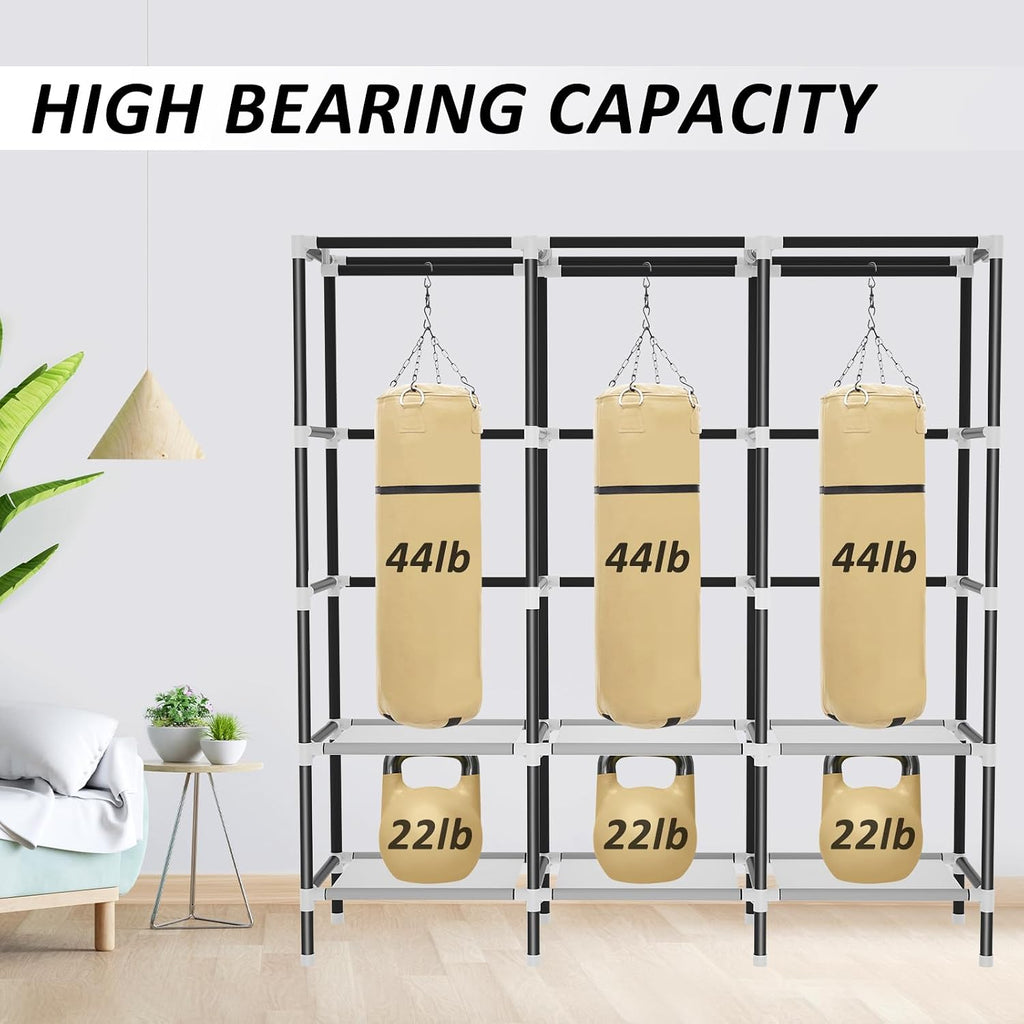 Portable Wardrobe Closet with Side Pockets