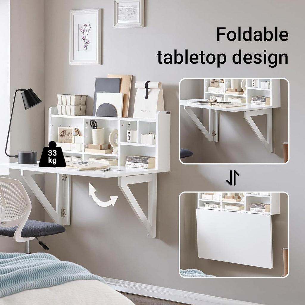 Wall Mount Drop-Leaf Desk White
