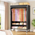 Rolling Garment Rack with Cover Black