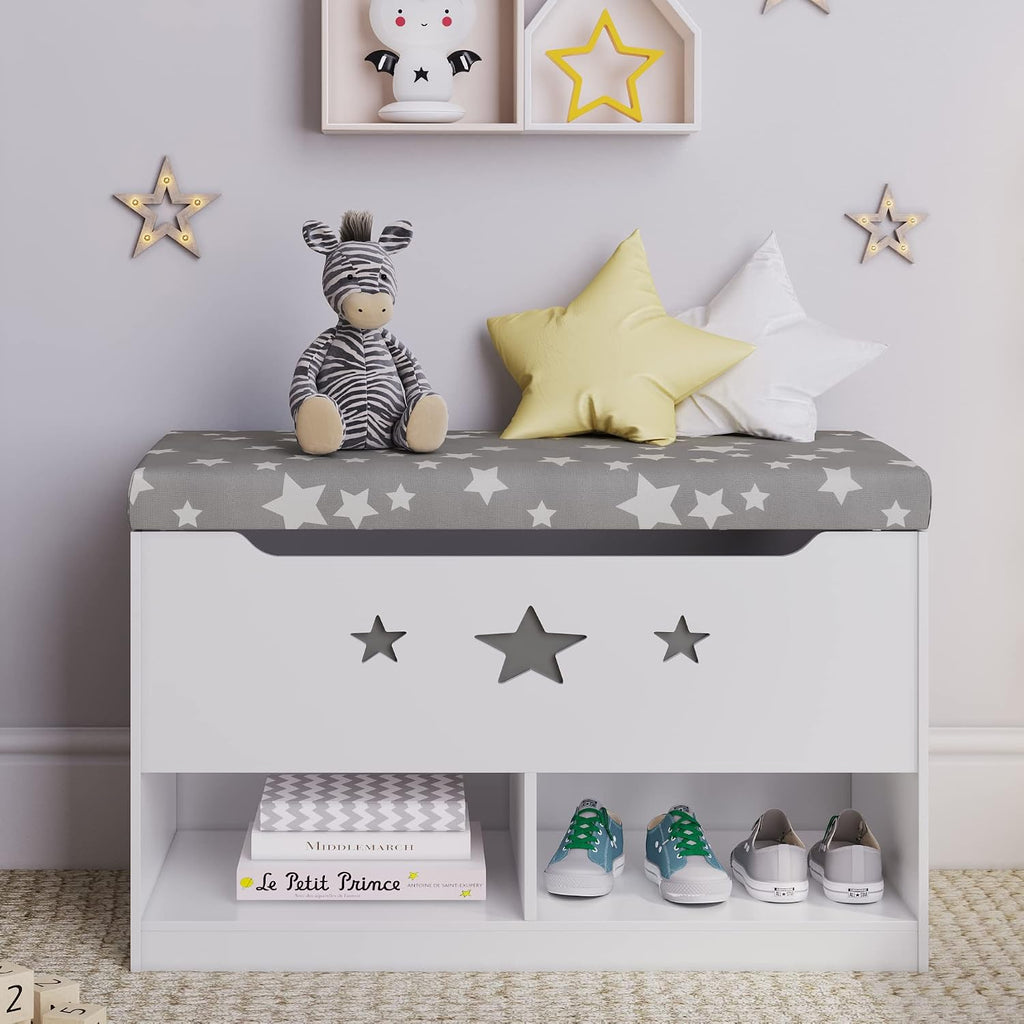 Kids Toy Storage Bench with Cushion