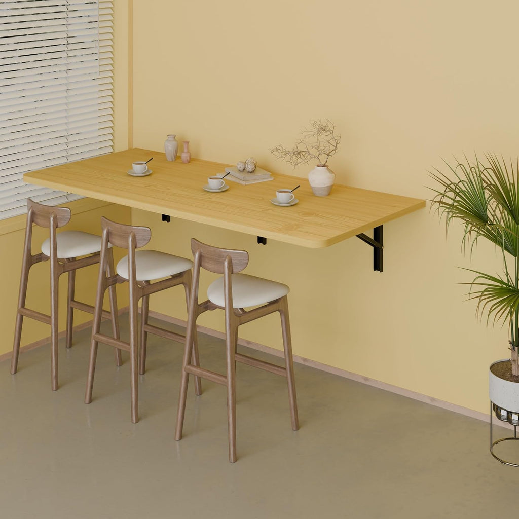 Wall Mount Foldable Floating Desk Natural