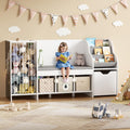 Kids Reading Nook Storage Bench White