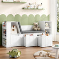 Kids Reading Nook Storage Bench White