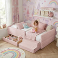 Kids Bed with Drawer Pink