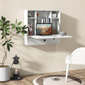Floating Fold Wall Desk with Drawer White