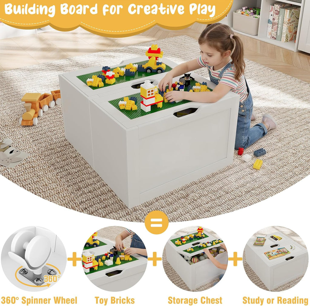 Kids Reading Nook Storage Bench White