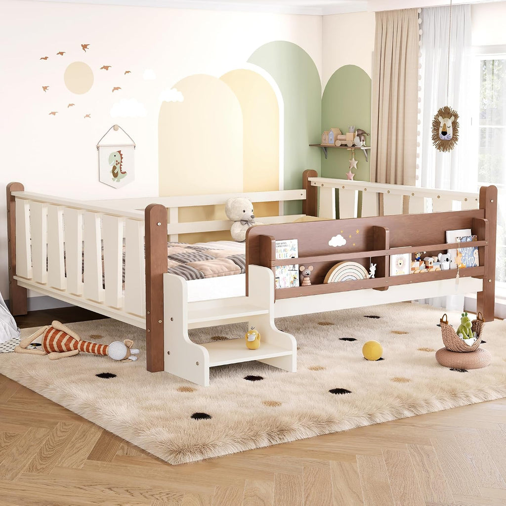 Montessori Kids Floor Bed with Rails