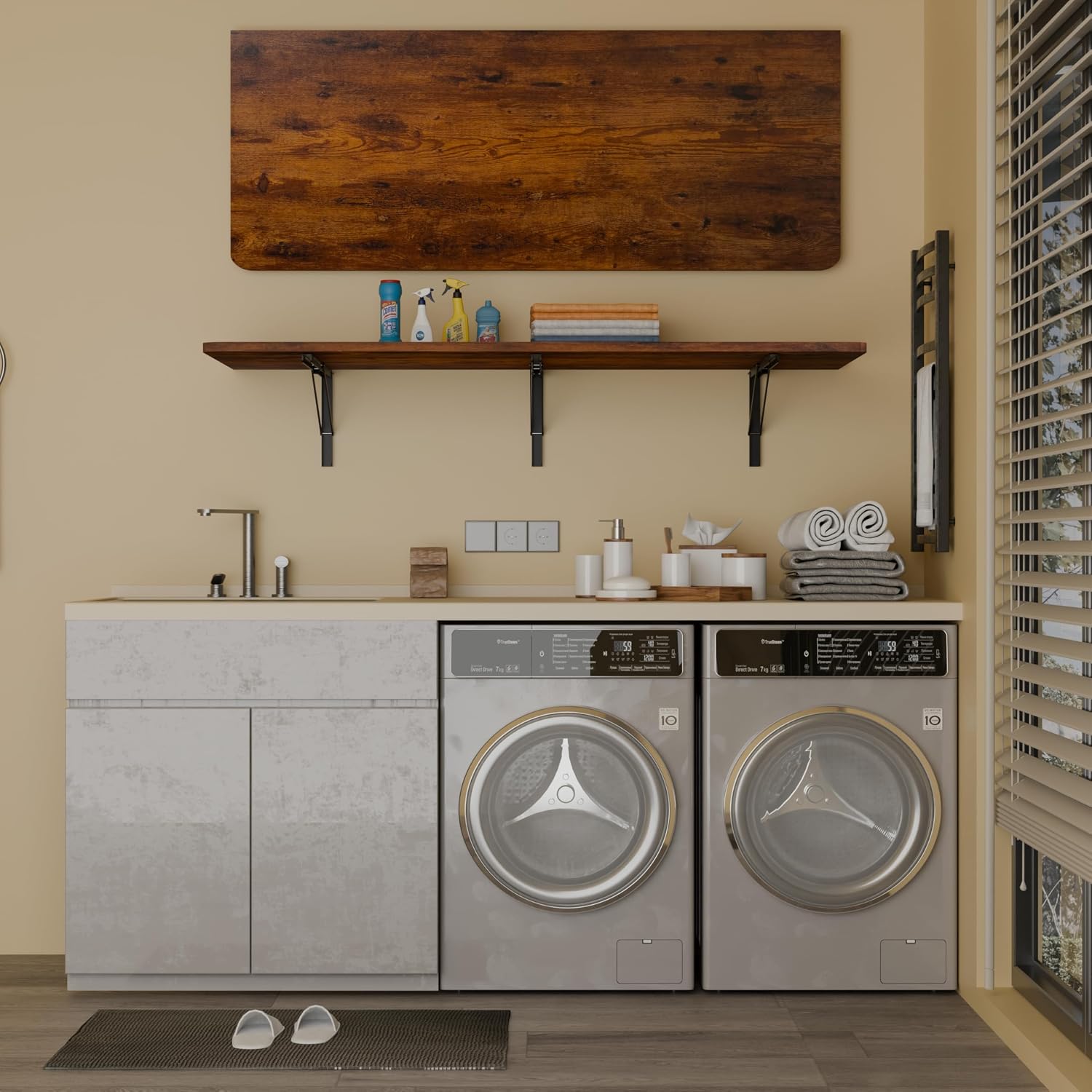 Wall Mount Fold Desk Rustic Finish