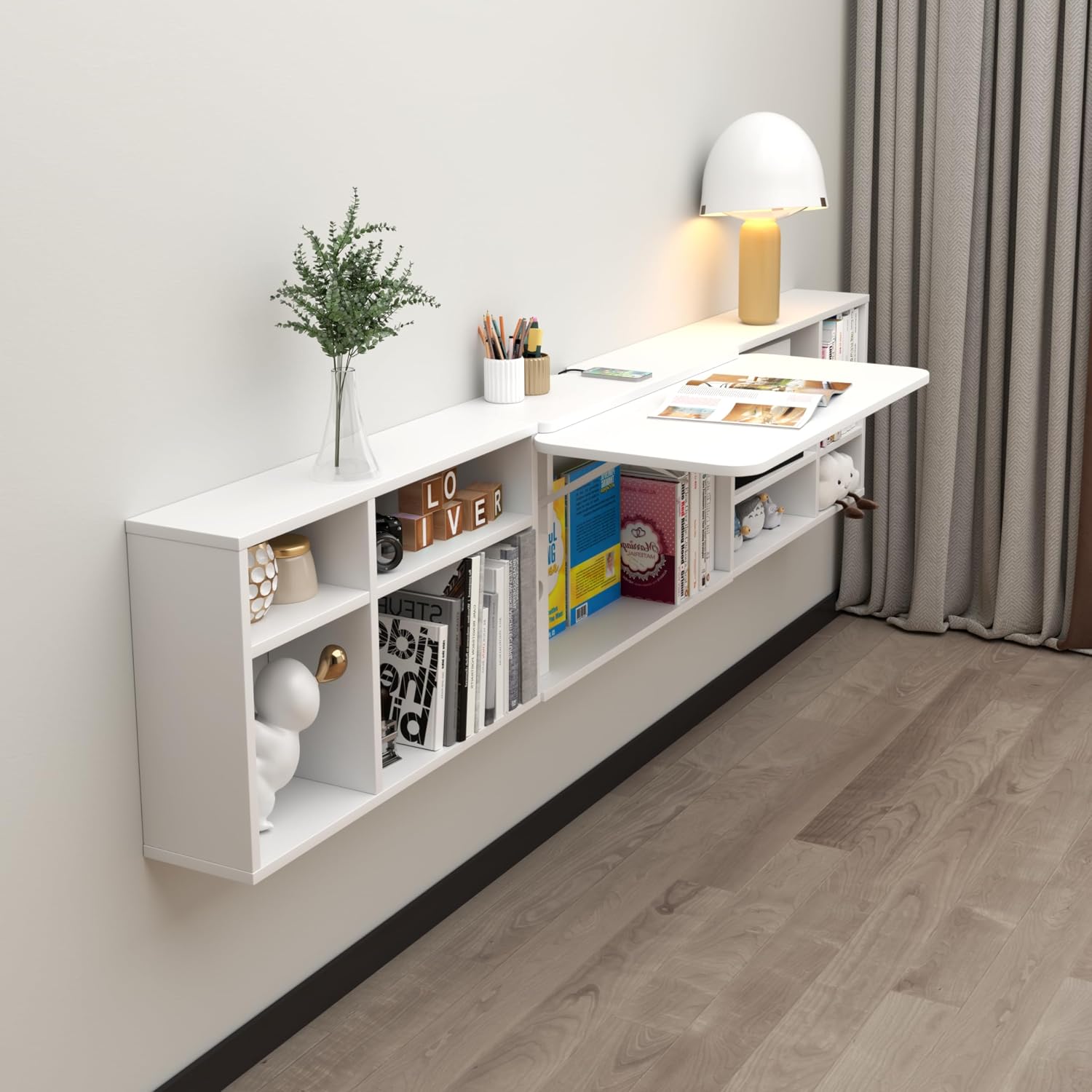 Wall Mount Drop Leaf Floating Desk