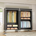 Rolling Garment Rack with Cover Black