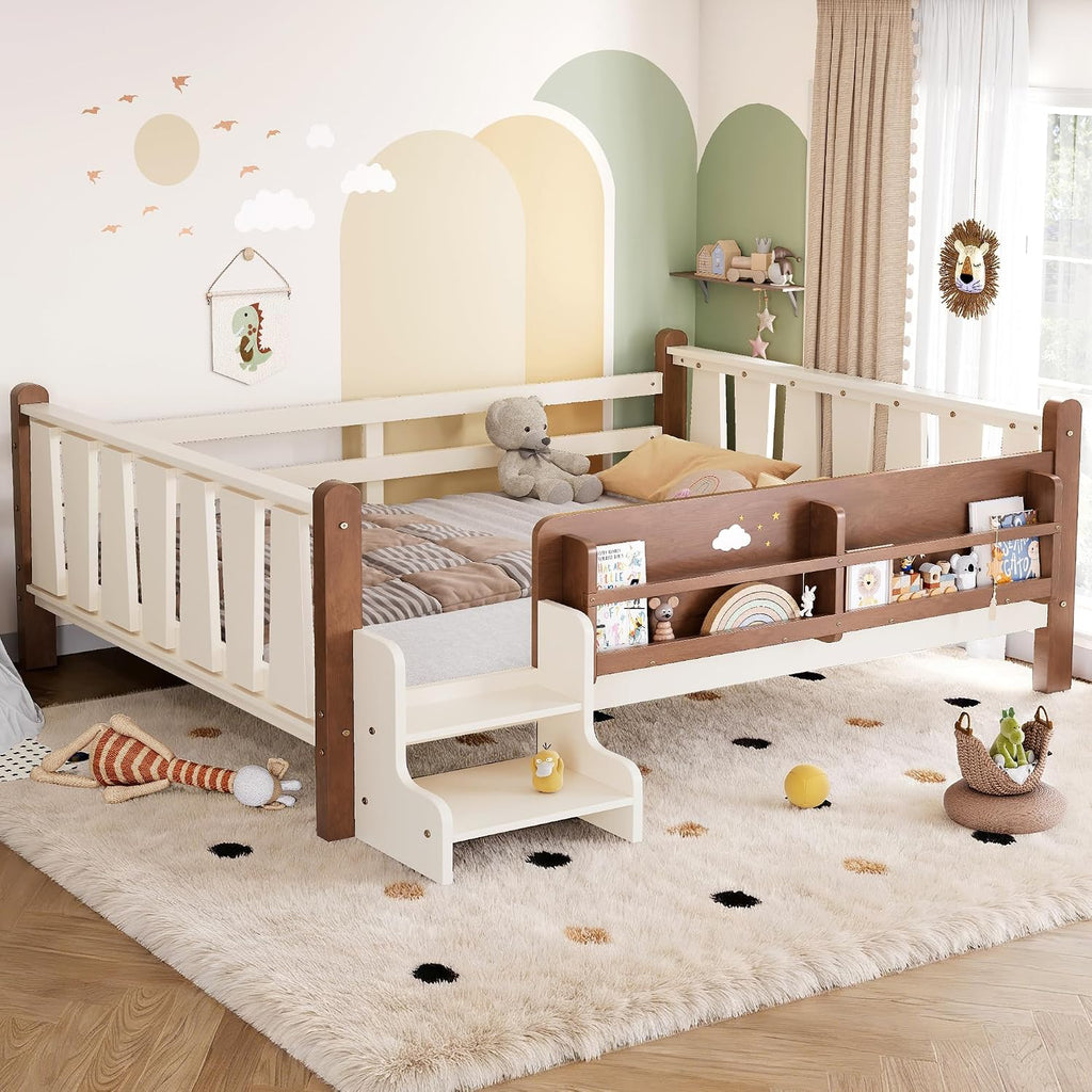 Montessori Kids Floor Bed with Rails