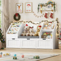 Kids Reading Nook Storage Bench White