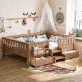 Full Bed Stairs & Drawers Natural