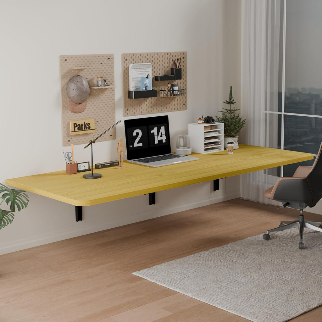Wall Mount Foldable Floating Desk Natural