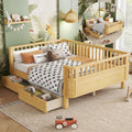 Full Bed with Drawers Natural