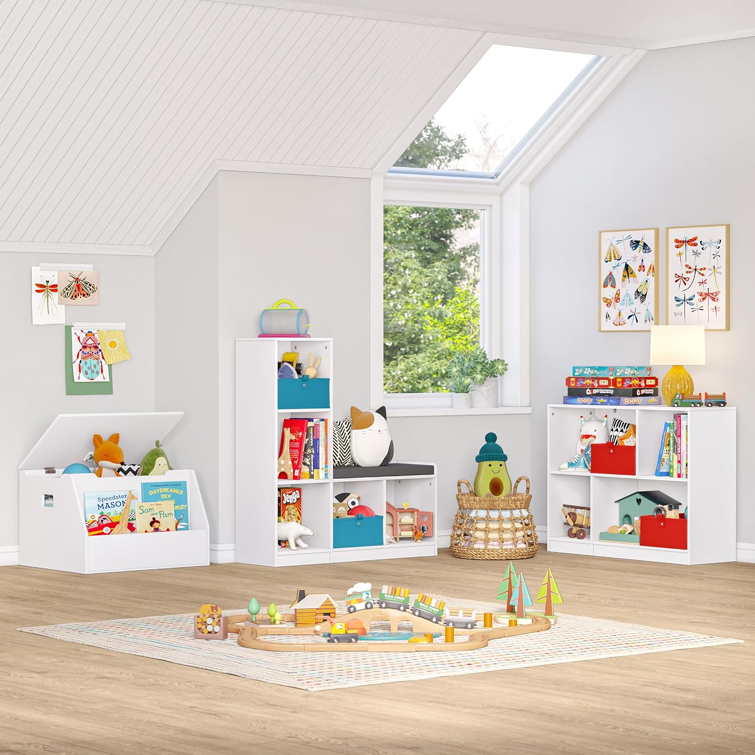 Kids Cubby Reading Bench with Cushion